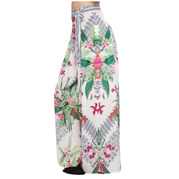Jealous Tomato Tropical Pallazzo Pants, M - Picture 2 of 10